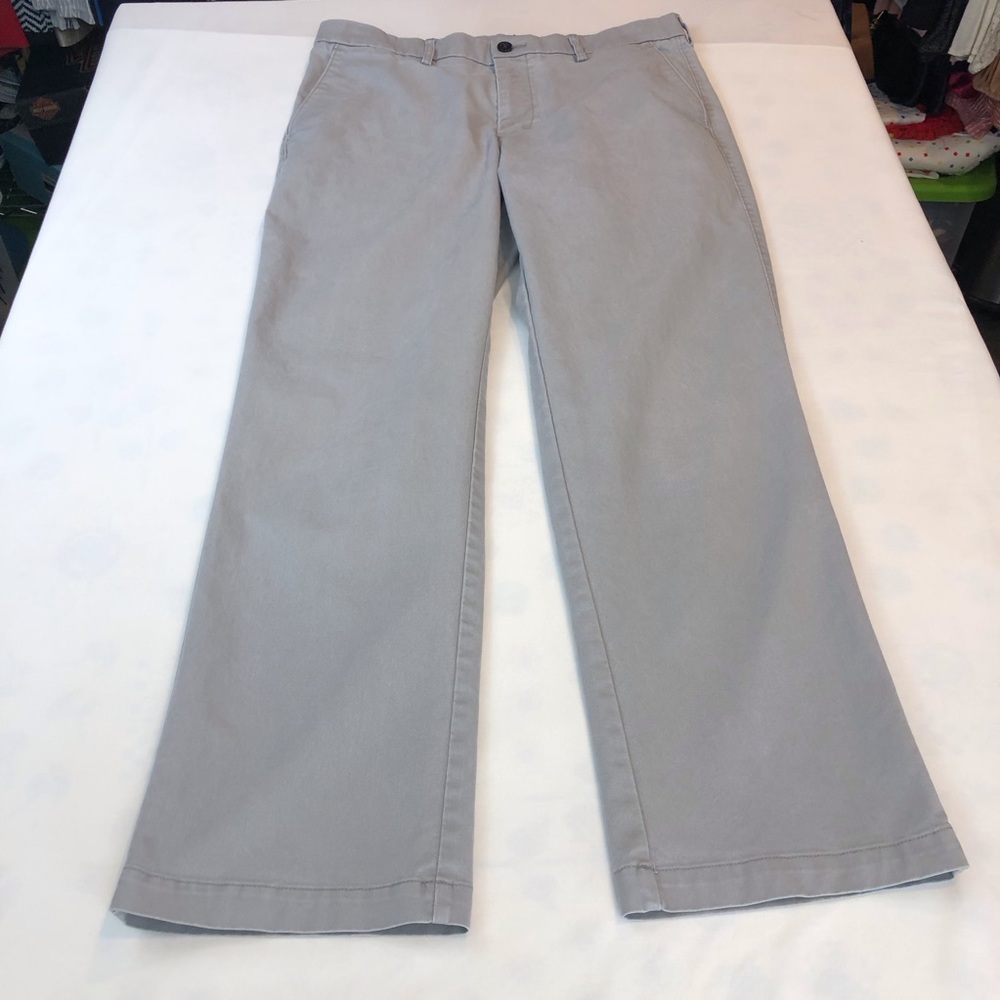 Mens Haggar Gray Flat Front Khaki Pants